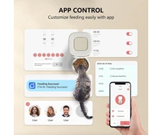 PUPPY KITTY automatinis kačių ėdalo dozatorius su Wi-Fi, balso įrašymu, 3 l, nerūdijančio plieno dubenėlis, Cain