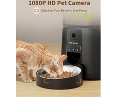 PUPPY KITTY automatinis kačių ir mažų šunų maisto dozatorius, 4 l, 1080P kamera, Wi-Fi valdymas, Moni