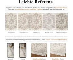 PureCozy apvalus 120 cm vintažinis kilimas, žemas polipropileno plaukas, neslystantis, skalbiamas, bežinis