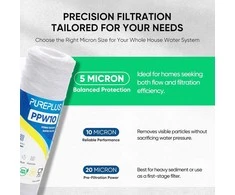 PUREPLUS vandens filtro kasetė, 10 colių, 5 mikronų, polipropilenas, 4 vnt. rinkinys