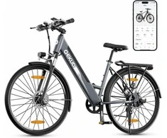 Qekud elektrinis dviratis 26 colių, aliuminio rėmas, 250 W variklis, 36 V 12,5 Ah baterija, pilkas, 26M208