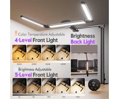 Quntis LED stalinė lempa su spaustuku, 18 W, 82,5 cm, su nuotoliniu valdymu, HT8885