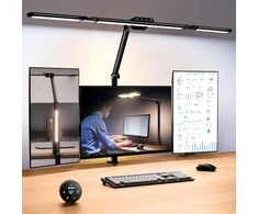 Quntis LED stalinė lempa su spaustuku, 18 W, 82,5 cm, su nuotoliniu valdymu, HT8885