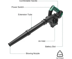 QUPERR akumuliatorinis lapų pūstuvas 18 V, 3,5 m³/min, su LCD ekranu, DW101
