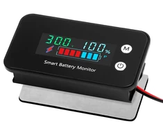 QWORK akumuliatoriaus įtampos indikatorius DC 7–100 V su LCD ekranu, IPX7, WD42316