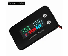 QWORK akumuliatoriaus įtampos indikatorius DC 7–100 V su LCD ekranu, IPX7, WD42316