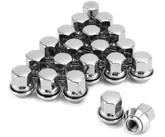 QWORK ratų veržlės M12 x 1.5, 34 mm, chromuotos, 20 vnt., WD41895