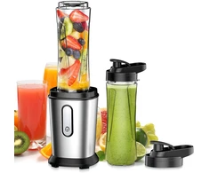Qxmcov mini stacionarus blenderis 500 W su 2 tritano buteliais po 600 ml, nerūdijančio plieno peiliai
