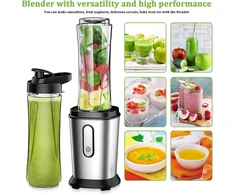 Qxmcov mini stacionarus blenderis 500 W su 2 tritano buteliais po 600 ml, nerūdijančio plieno peiliai