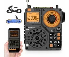 Raddy nešiojamas trumpųjų bangų radijas FM/AM/VHF/SW/AIR, Bluetooth, TF kortelė, RF320