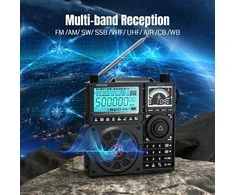 Raddy nešiojamas trumpųjų bangų radijo imtuvas FM AM SW SSB, 5000 mAh akumuliatorius, RF919