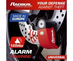 Radikal diskinės stabdžių blokada su 120 dB signalu, ø6 mm, RK6