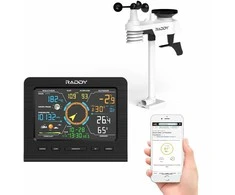 Radioddity belaidė 13-in-1 orų stotis su vidaus ir lauko temperatūra, drėgme, vėjo greičiu, WF-100C Lite