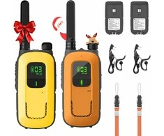 Radioddity vaikų racija PMR446, 16 kanalų, VOX, žibintuvėlis, iki 4 km, įkraunama, 2 vnt. PR-T3