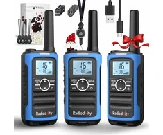 Radioddity vaikų racija PMR446 16 kanalų su VOX, žibintuvėliu, 2000 mAh baterija, USB-C, PR-T8