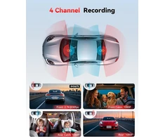 REDTIGER 4 kanalų automobilinė kamera 2,7K ir 3 × 1080p su GPS ir Wi-Fi F17Plus