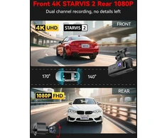 REDTIGER automobilinis vaizdo registratorius F7N TOUCH, 4K + 1080p, GPS, Wi-Fi, 64 GB
