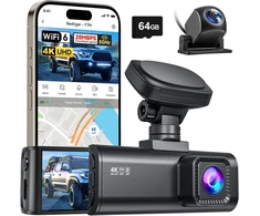REDTIGER automobilinis vaizdo registratorius 4K su galine 1080p kamera, Wi-Fi, GPS, F7N
