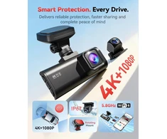 REDTIGER automobilinis vaizdo registratorius 4K su galine 1080p kamera, Wi-Fi, GPS, F7N