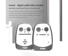 Reer elektroninė auklė Cosmo su naktine lempute, 600 m veikimo nuotoliu ir interkomu 50150