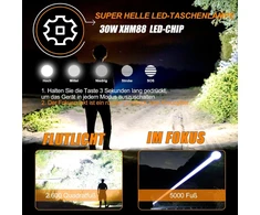 Relybo LED prožektorius, 30 W, įkraunamas, su USB, 5000 lm, su LCD ekranu, Relybo-A05