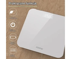 RENPHO asmeninės skaitmeninės svarstyklės su LED ekranu, iki 180 kg, BG260R(Baltas)