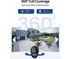 Reolink belaidė saulės energija maitinama IP saugumo kamera 5 MP, pasukama 355°, Wi-Fi 2.4/5 GHz, Argus PT+SP-B