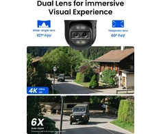 Reolink lauko PTZ IP kamera TrackMix POE-G, 4K, su dviem objektyvais ir 6x hibridiniu priartinimu