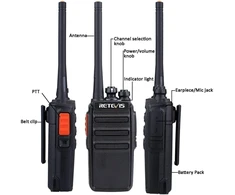 Retevis PMR446 radijo stotelių rinkinys RT24, 16 kanalų, 1100 mAh, EUA9123C