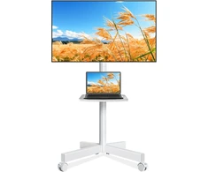 Rfiver mobilus televizoriaus stovas su ratukais 27–60 col., VESA 400 × 400 mm MT2004WHT