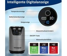 Riggoo nešiojamas dušo rinkinys su 8000 mAh akumuliatoriumi, LED ekranu, 2 m žarna, IPX8