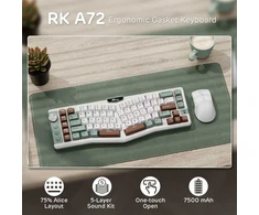RK ROYAL KLUDGE A72 ergonomiška belaidė mechaninė klaviatūra 68 % 72 klavišai QWERTY 7500 mAh