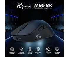 RK ROYAL KLUDGE belaidė žaidimų pelė MG5, PAW3950 jutiklis, 42000 DPI, 8 kHz, 54 g, USB-C, Bluetooth
