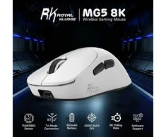 RK ROYAL KLUDGE belaidė žaidimų pelė, PAW3950, 42 K DPI, 54 g, 8 kHz, USB-C, BT, 2,4 GHz, RK MG5