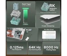 RK ROYAL KLUDGE C98 mechaninė klaviatūra, magnetiniai jungikliai, RGB apšvietimas, laidinė