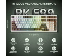 RK ROYAL KLUDGE F99 belaidė mechaninė klaviatūra, 100 klavišų, 3 režimų, RGB apšvietimas