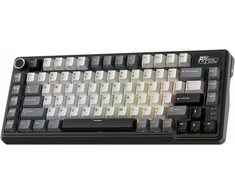 RK ROYAL KLUDGE mechaninė belaidė klaviatūra L75, 75 %, 3 režimų BT / 2,4 GHz / USB-C, su RGB apšvietimu, makro klavišais ir lietimui jautria valdymo juosta