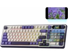 RK ROYAL KLUDGE mechaninė belaidė klaviatūra su išmaniu ekranu, 96 %, BT / 2,4 GHz/USB-C, S98