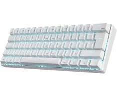 RK ROYAL KLUDGE mechaninė belaidė klaviatūra, 60 %, Bluetooth / 2,4 GHz / laidinė, 61 klavišas, Hot-Swap, mėlynieji jungikliai, RK61-DE