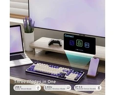 RK ROYAL KLUDGE mechaninė belaidė klaviatūra su išmaniu ekranu, 96 %, BT / 2,4 GHz/USB-C, S98