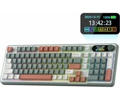 RK ROYAL KLUDGE mechaninė klaviatūra, 98 klavišų, belaidė BT / 2,4 GHz/USB-C, RGB, S98