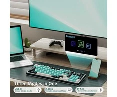 RK ROYAL KLUDGE S98 mechaninė belaidė klaviatūra su išmaniu ekranu, 96 %, BT / 2,4 GHz/USB-C, RGB