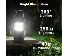 ROCAM LED kempingo lempa su įkraunamas akumuliatorius, saulės ir USB įkrovimu, 200 lm, IPX4, CL1000