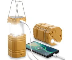 ROCAM LED kempingo lempa su saulės įkrovimu, 3000 mAh akumuliatoriumi, rankine rankenėlė, 200 lm, IPX4, CL1000