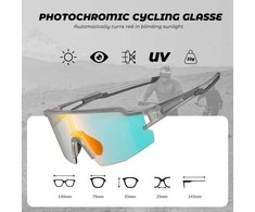 ROCKBROS fotochrominiai dviratininko akiniai UV400 su permatomomis lęšiais, vėjo nepraleidžiantys, modelis 10179/RBS