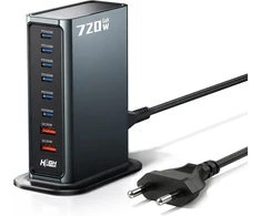Rocoren daugiafunkcinė USB-C GaN įkrovimo stotis 720 W, 8 jungčių, PD 140 W, 4 x USB-C, 2 x USB-A