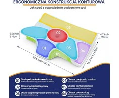 Rokehr ergonominė ortopedinė kaklo pagalvė iš atminties putų, dvi aukščio galimybės, 60 × 43 × 14/12 cm