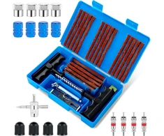 Romon bekamerių padangų remonto rinkinys 48 dalių su slėgio matuokliu Kit de Réparation de Pneu-01