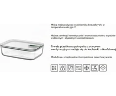 Rosti Mepal Mepal stiklinis maisto laikymo indas EasyClip, 700 ml, hermetiškas, šalavijų žalios spalvos