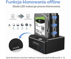RSHTECH dviejų diskų SATA HDD ir SSD dokavimo stotelė USB 3.0 su klonavimu DE-RSH-DS02